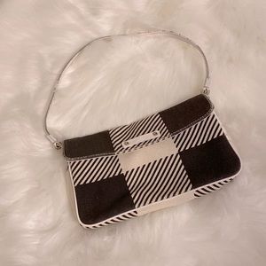 Kate Spade brown and ivory canvas shoulder bag